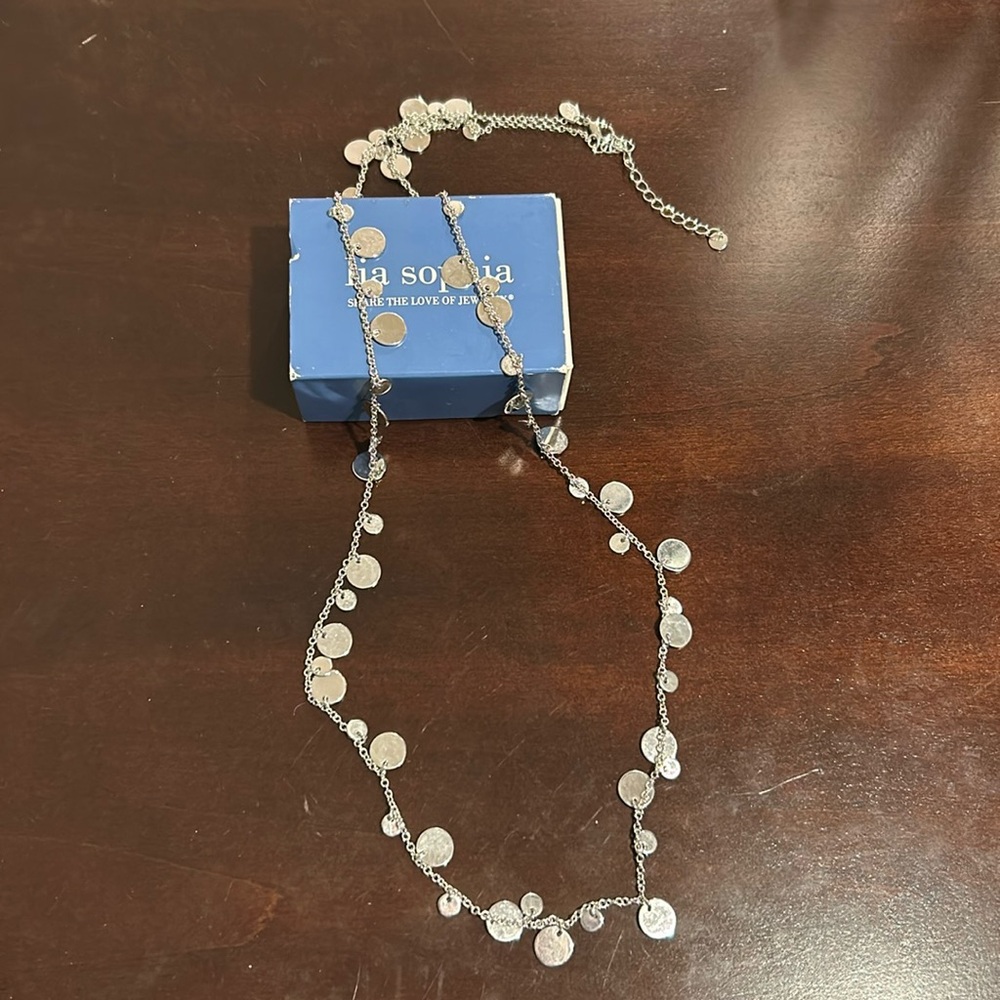 Lia Sophia long silver necklace